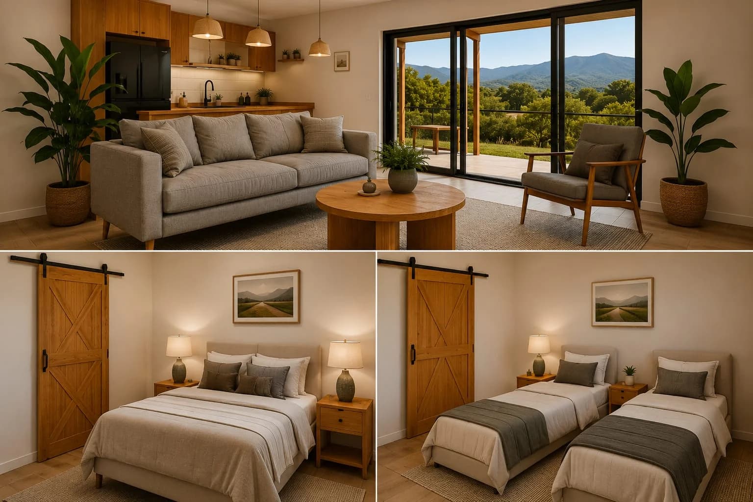 ARTERRA interior layouts — living space and bedrooms